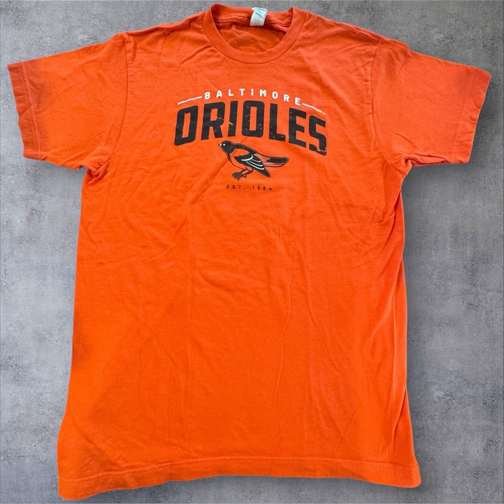 Baltimore Orioles MLB T-Shirt Mens M Orange Bird Logo Tultex 202 Ringspun